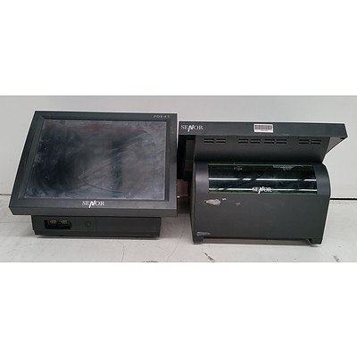 Senor POS-4S Point-of-Sale Terminal Monitors - Lot of Two