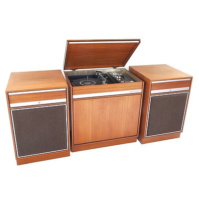 Pye Modular Magnetic Solid State 462 Turntable Cabinet with 2 Speaker Modules