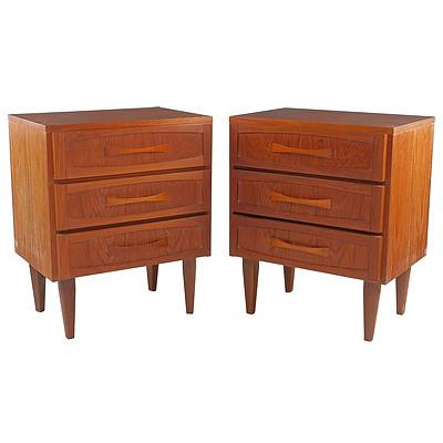 Pair Retro Teak Bedside Tables