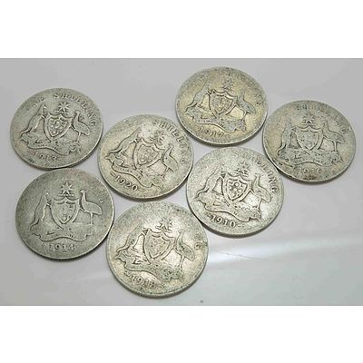 Australia: Sterling Silver Shillings: George V