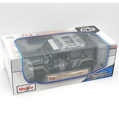 Brand New Maisto Special Edition 1:18 Diecast Jeep Rescue Concept