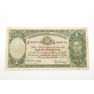 Commonwealth of Australia Armitage/ Fairlane One Pound Note