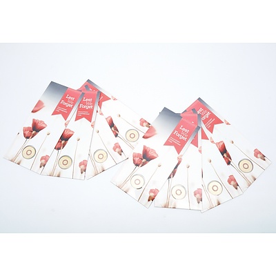 Eight Lest we Forget 2015 $2 RAM Uncirculated Coins