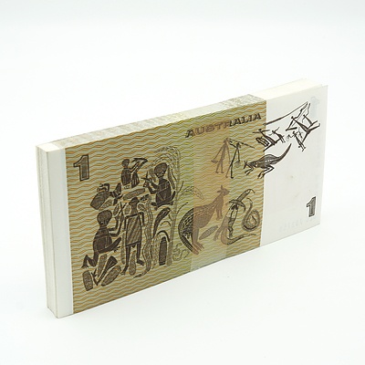 100 Consecutively Numbered Uncirculated Johnston/ Stone $1 Notes