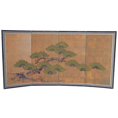 Japanese Hand Painted Paper and Wood Framed Screen, Bought in Tokyo 1973
