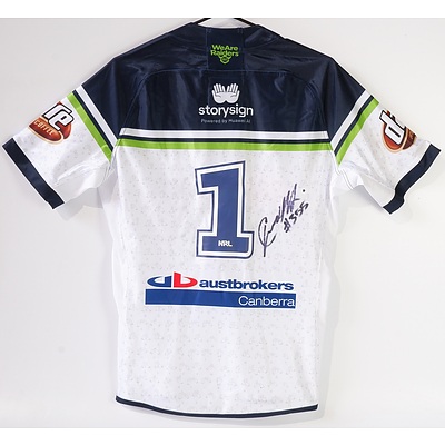 Charnze Nicoll-Klokstad Signed No.1 Huawei Raiders Jersey 2019