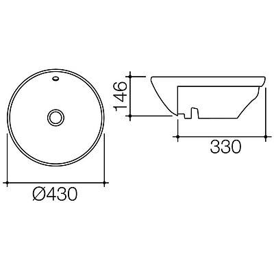 Caroma Leda Vasquez Semi Recessed Lavatory Basin - Brand New - RRP $360.00