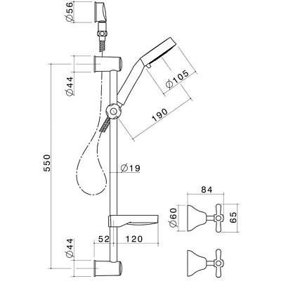 Caroma Tasman II Handshower and Wall Top Assembly - Brand New - RRP $380.00