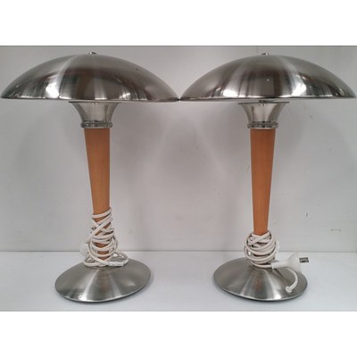 Stainless Steel Table/Desk Lamps - Lot of Two