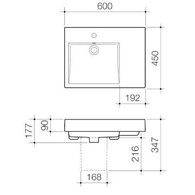 Caroma LIano Nexus 600 Shelf Wall Basin - Brand New - RRP $640.00
