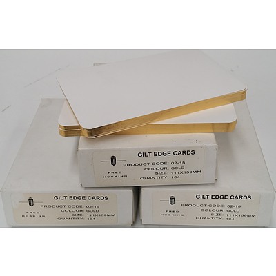 Fred Hosking Gold Gilt Edge Cards - Lot of 300