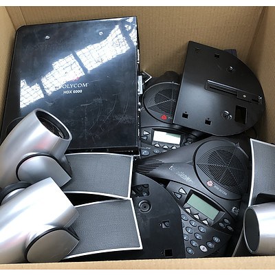 Bulk Lot of Assorted Polycom Teleconferencing Equipment