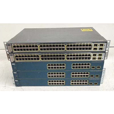 Cisco Catalyst Assorted Ethernet Networking Switches - Lot of 5