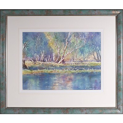 Judith Lundstrom Roberts (1932 -) Lily Drifts, Kakadu Watercolour