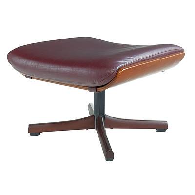Tessa Burgundy Leather Upholstered Footstool