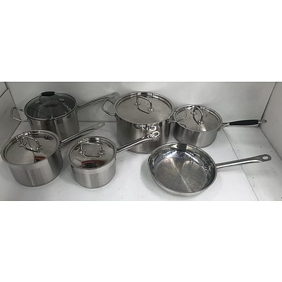 Six Piece VUE Stainless Steel Saucepan Set