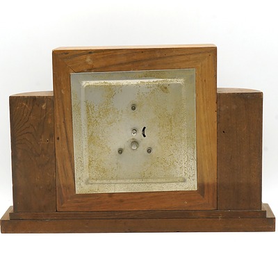 Art Deco Burr Walnut Veneer Mantle Clock