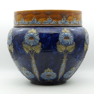Large Royal Doulton Glazed Stoneware Jardiniere, Early 20th Century