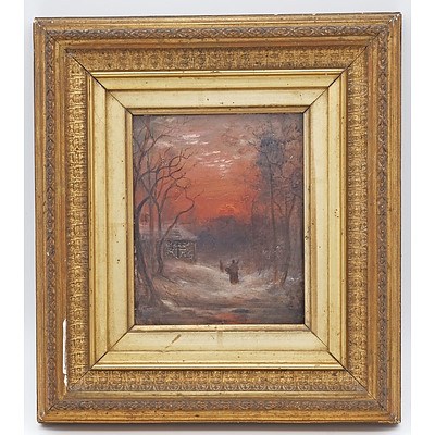 Small European Oil on Board, Late 19th Century