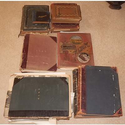 Group of Antique Photo Albums, Scrap Books, Ephemera etc