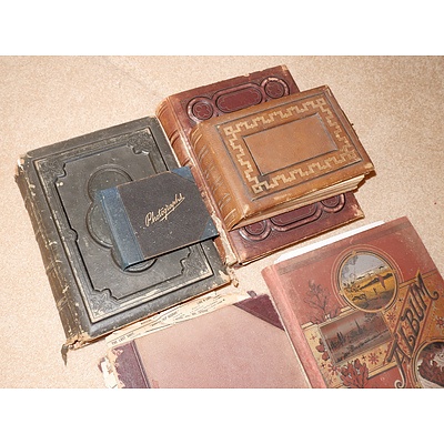 Group of Antique Photo Albums, Scrap Books, Ephemera etc