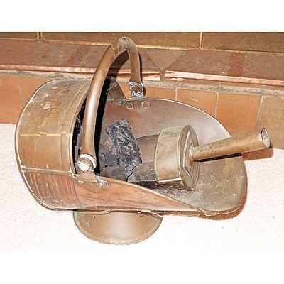 Antique Copper Coal Scuttle