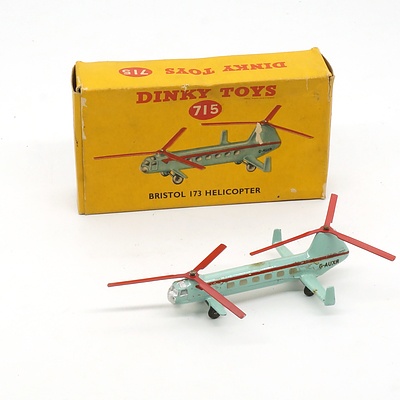 Vintage English Dinky Toys 715 Bristol 173 Helicopter in Original Box