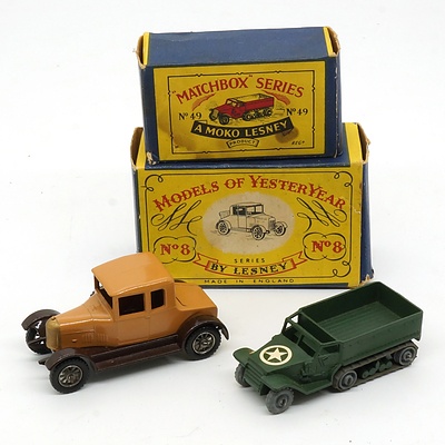 Vintage Lesney Matchbox Series No 49 and a Models of Yesteryear No 8 with Original Boxes