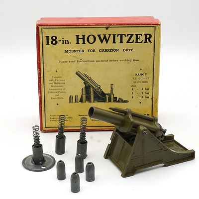 Vintage English W Britain No 1265 18 in Howitzer Mounted for Garrison Duty with Original Box