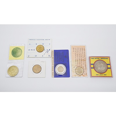 1981 Royal Wedding 25 Pence Coin, 1994 $5 Coin, 1995 Waltzing Matilda $1 Coin, 1982 Commonwealth Games Medal and More