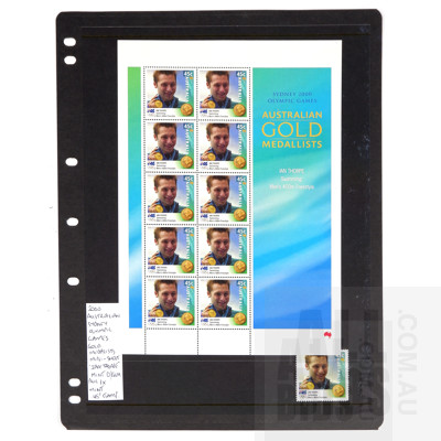 2000 Australian Sydney Olympic Games Gold Medalists Ian Thorpe Mini Sheet and 1 x 45c Stamp