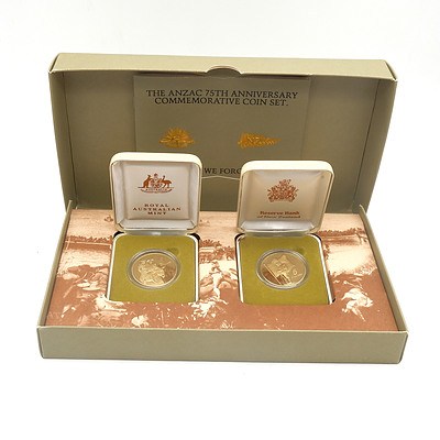 The Anzac 75th Anniversary Commemorative Coin Set 1990