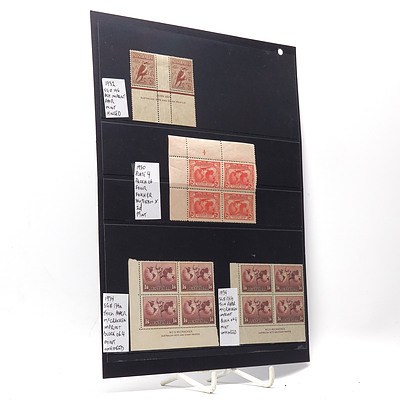 1932 Pair of Ash Imprint Stamps, 1930 Block of Four Southern Cross Stamps and More