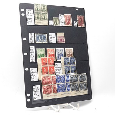1940 Australian Armed Forces Stamp Set, 1941 King George VI Surcharges Block of Four Stamps and More