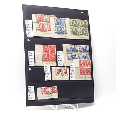1946 Thomas Mitchell Set Block of Four, 1948 William Fraser 2 1/2d Block of Stamps and More
