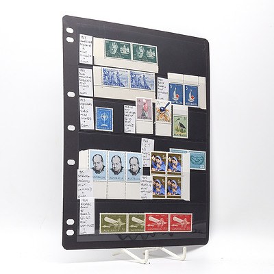 1963 Walter Burley Griffin Canberra Block of Tow Stamps, 1965 Sir Winston Churchill Block of Three Stamps and More