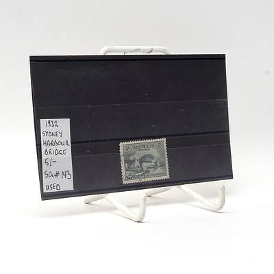 1932 Sydney Harbour Bridge 5/- Stamp, Used