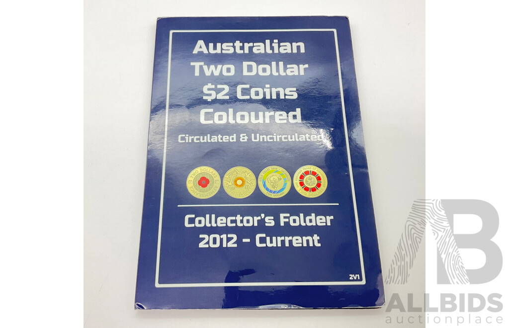 Australian Two Dollar Coin Collector Folder with 37 Coins