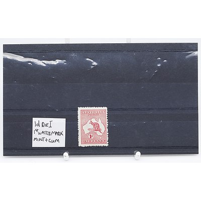 Single 1D Die I 1st Watermark One Penny Stamp