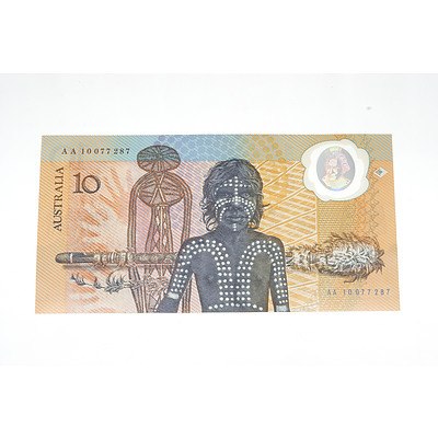 1988 Australian Polymer Bicentennial Commemorative $10 Note, AA10077287
