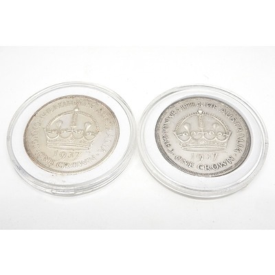 Two Australian 1937 Silver Crowns