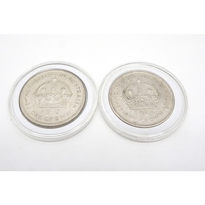 Two Australian 1937 Silver Crowns
