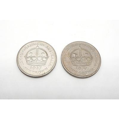 Two Australian 1937 Silver Crowns