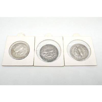 Three Australian 1927 Silver Parliament House Florins