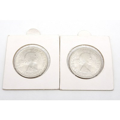 Two Australian Silver Florins 1960