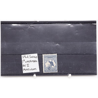 Single 2 1/2 D Die II Indigo 1st Watermark Two Pence Half Penny Stamp