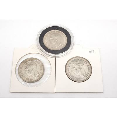 Three 1951 Australian Federation Jubilee Silver Florins