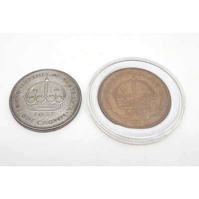 Two Australian 1937 Silver Crowns
