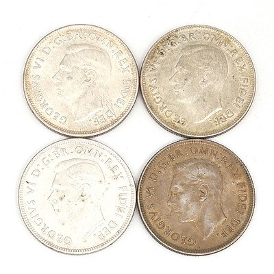 Four Australian 1951 Federation Jubilee Florin