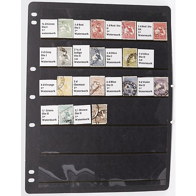 Sheet with Thirteen 1st Watermark Stamps